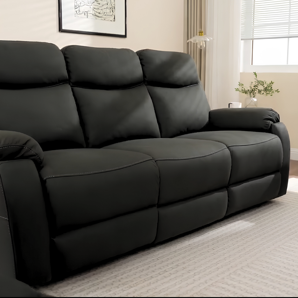 Voss 3+1+1 Rhino Lux Fabric Recliner Sofa Set